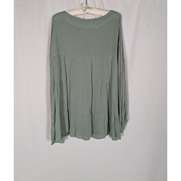 NWT Cozy Casual Dress M Women's Green Long Balloon Sleeve Babydoll Cottage Fairy - Picture 5 of 7
